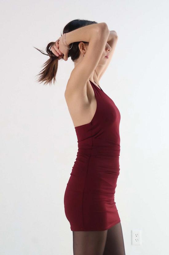  백앤브릿지 숏 원피스 벡 + 브릿지 알렉상드르 홀터 미니 드레스 체리 콜라 - BEC + BRIDGE