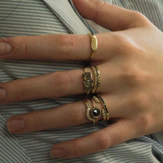  제니 권 디자인스 반지 제니 권 디자인 블랙 다이아몬드 라르고 링 멀티