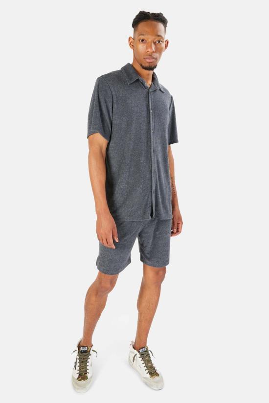  블루&크림 숏팬츠 풀 테리 숏 미드나잇 헤더 - BLUE&CREAM