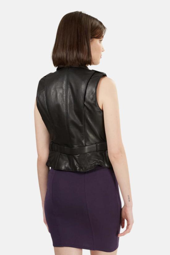  알렉산더 왕 베스트 벨트가 달린 가죽 조끼 블랙 - ALEXANDER WANG