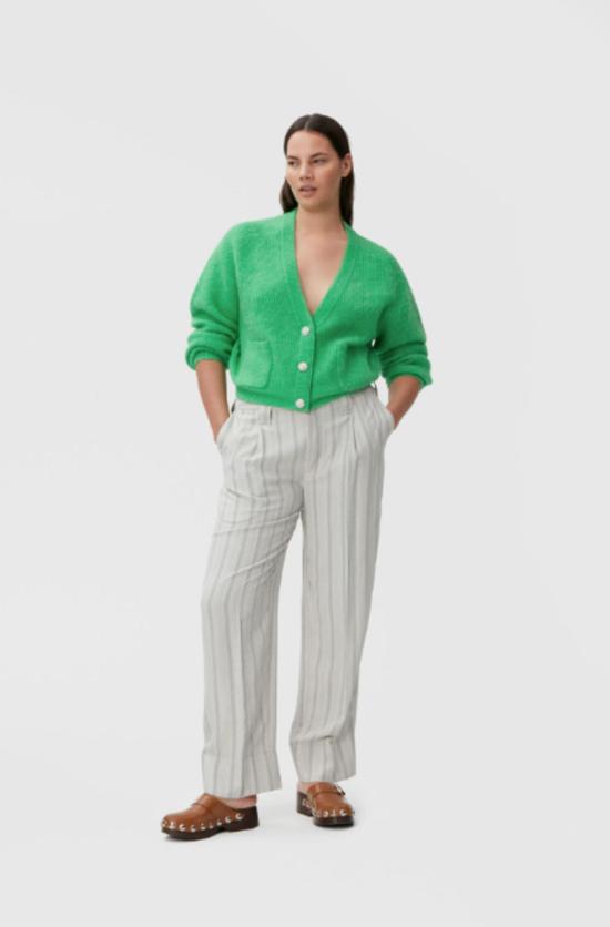  가니 스트레이트 팬츠 슈트 팬츠 팬텀 스트라이프 - GANNI