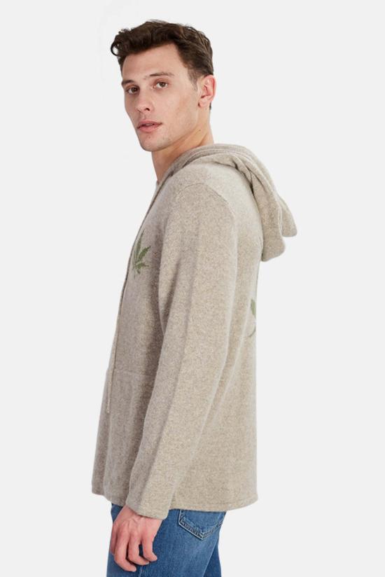  Harden 후드 티셔츠 하든 X 블루&크림 리프 캐시미어 후드 오트밀/그린