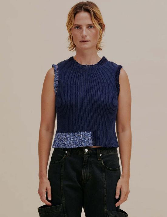  에크하우스 라타 베스트 Eckhaus Latta Cinder 조끼 오션 - ECKHAUS LATTA