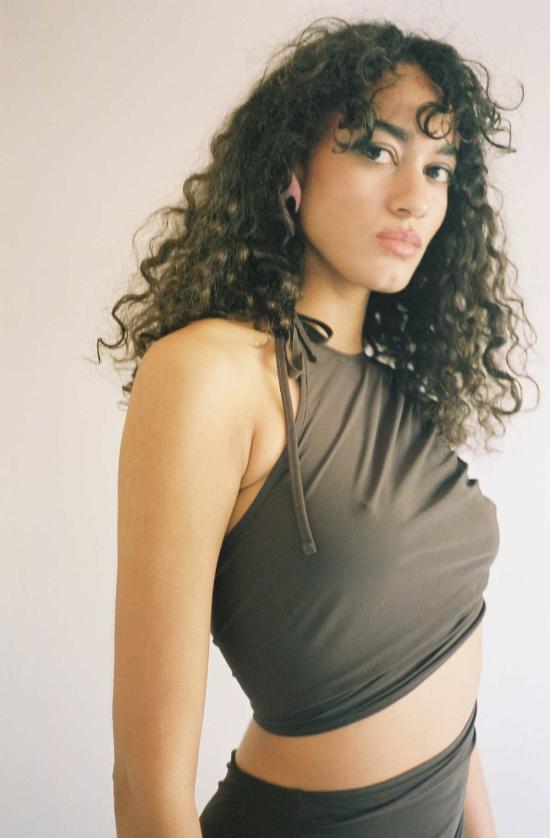  이오네스 숏 원피스 이오안네스 가나슈 스파이럴 랩 드레스 브라운 - IOANNES