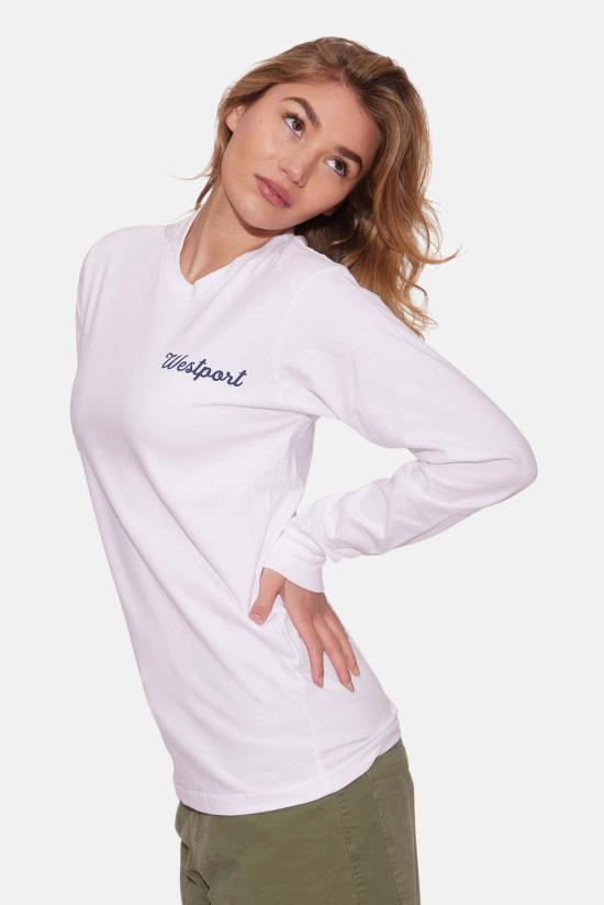  블루&크림 긴팔 티셔츠 세일보트 롱슬리브 티셔츠 화이트 - BLUE&CREAM