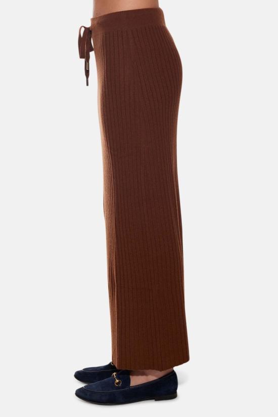  더 타일 클럽 롱 스커트 타일 클럽 거트루드 리브 맥시 스커트 브라운 - THE TILE CLUB