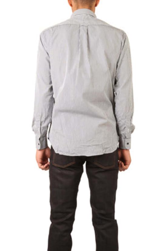  Blue&Cream 긴팔 셔츠 블루&크림 핀포인트  블랙/화이트 스트라이프 - BLUE&CREAM