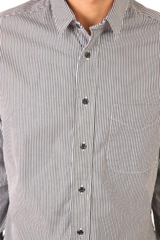  Blue&Cream 긴팔 셔츠 블루&크림 핀포인트  블랙/화이트 스트라이프 - BLUE&CREAM