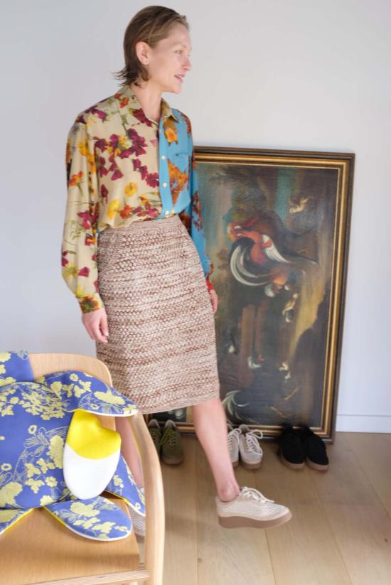  베클리나 미디 스커트 앱토스 스커트 코코아 - BEKLINA