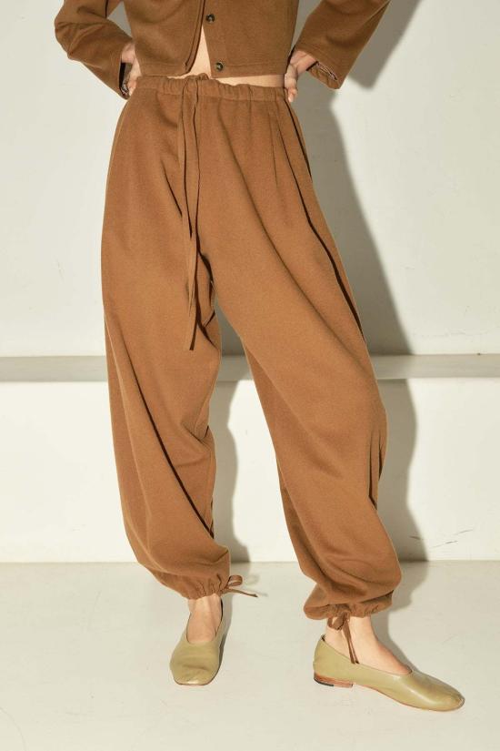  다두라 스트레이트 팬츠 다투라 브러쉬드 울 검도 팬츠 아베야나 브라운 - DATURA