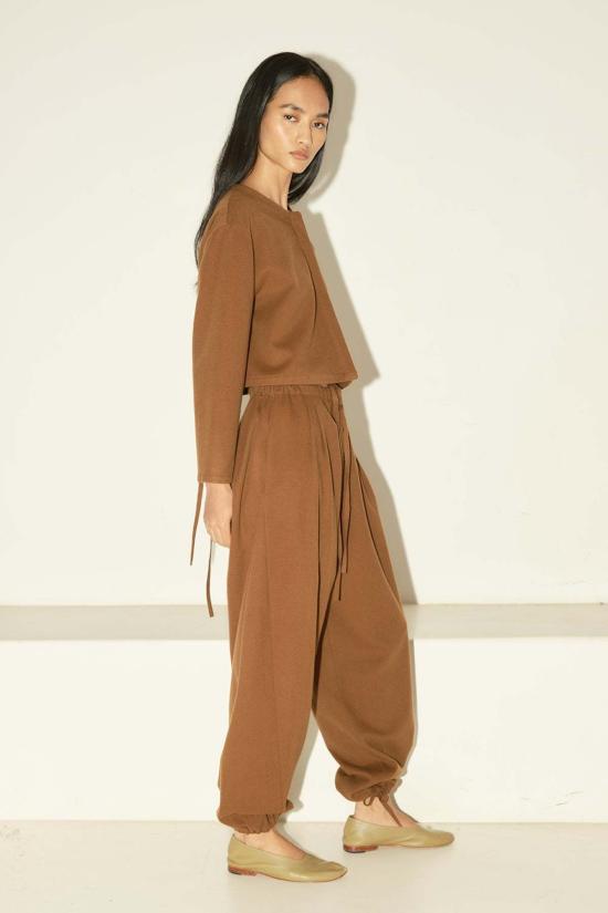  다두라 스트레이트 팬츠 다투라 브러쉬드 울 검도 팬츠 아베야나 브라운 - DATURA