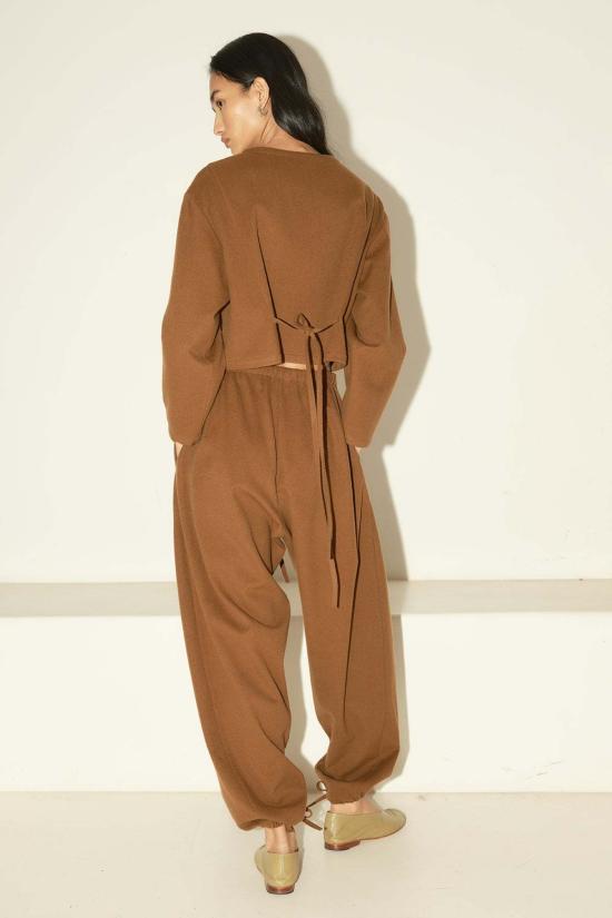  다두라 스트레이트 팬츠 다투라 브러쉬드 울 검도 팬츠 아베야나 브라운 - DATURA