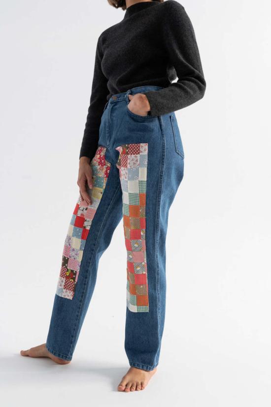  카린 데님 팬츠 칼린 패치워크 진스 오크 퀼트 - CARLEEN