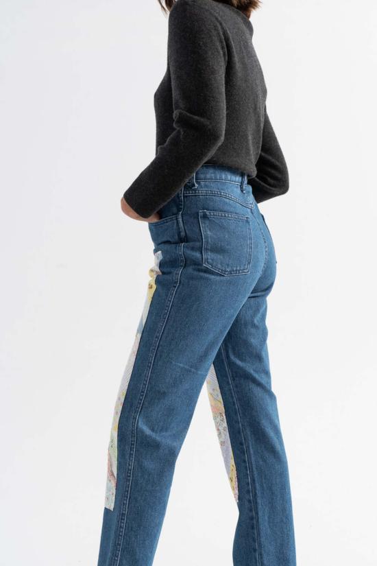  카린 데님 팬츠 칼린 패치워크 진스 오크 퀼트 - CARLEEN