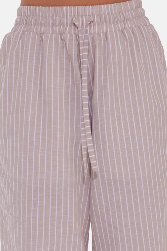  더 타일 클럽 스트레이트 팬츠 타일 클럽 쥘스 코튼/리넨 팬츠 베이지 스트라이프 - THE TILE CLUB