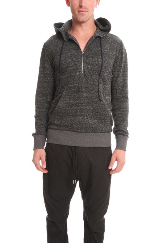  Blue&Cream 후드 티셔츠 블루&크림 1/4 지퍼 후드 숯색