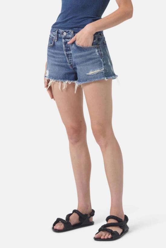  에이골디 데님 숏팬츠 아골드 파커 빈티지 컷오프 숏 다크 스왑밋 - AGOLDE