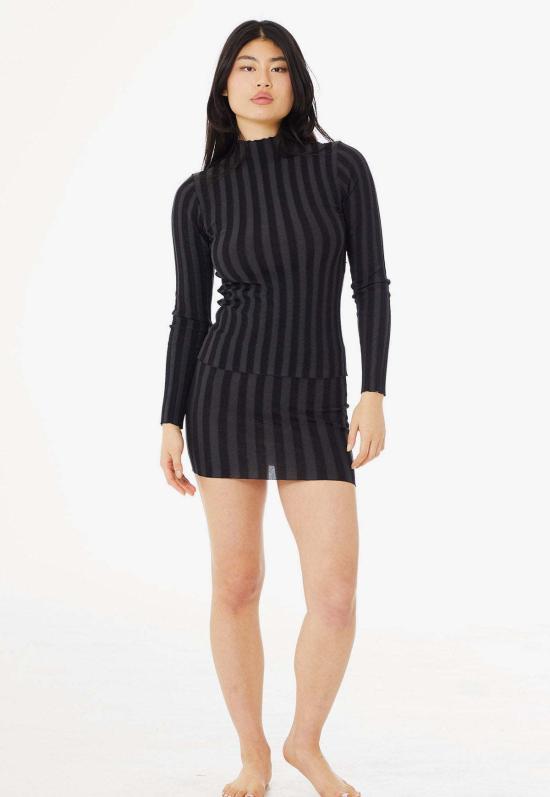  파이드 미 나우 터틀넥 지금 나를 찾아라 와이드 리브 니트 모크넥 잉크 - FIND ME NOW