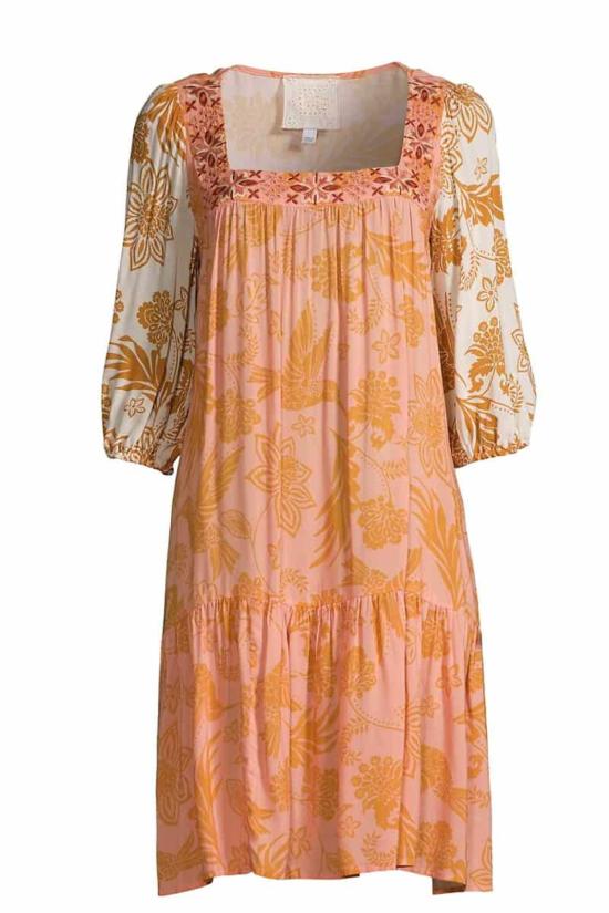  조니 와스 숏 원피스 조니 워즈 칼릭 미니 드레스 오렌지 - JOHNNY WAS