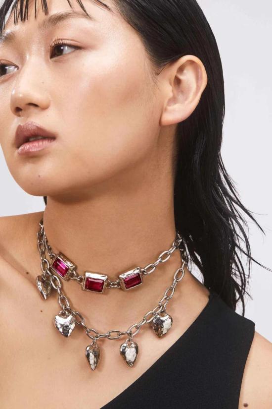  몬도 몬도 목걸이/팬던트 하트번 네크리스 실버 - MONDO MONDO