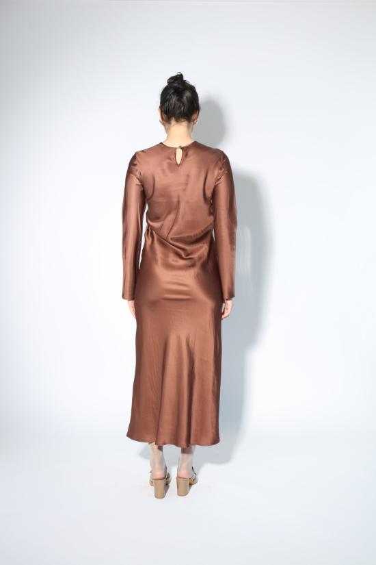  베이스레인지 미디 원피스 베이스렌지 디딘 드레스 다크 브라운 - BASERANGE