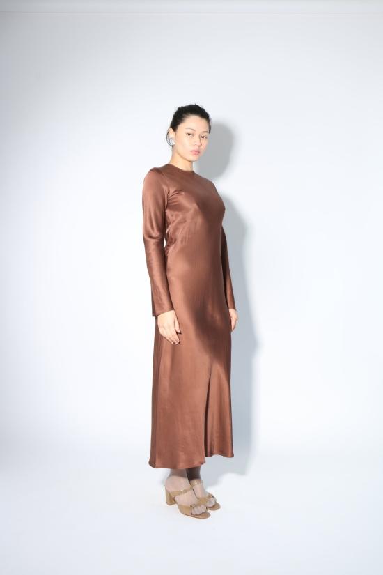  베이스레인지 미디 원피스 베이스렌지 디딘 드레스 다크 브라운 - BASERANGE