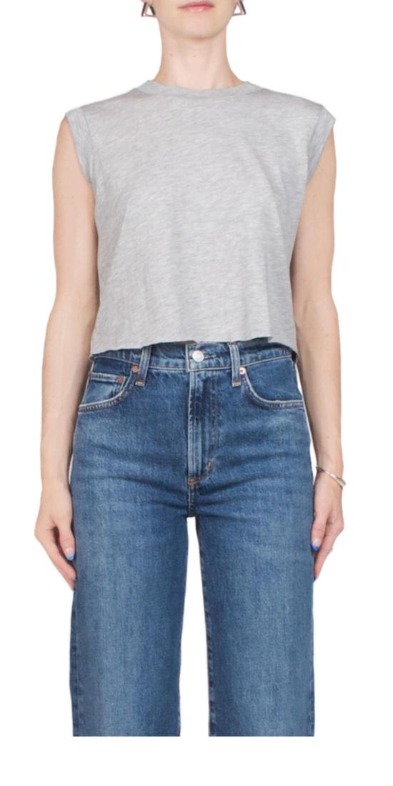  에태르네 민소매 티셔츠 에테르네 크롭드 머슬 탱크 그레이