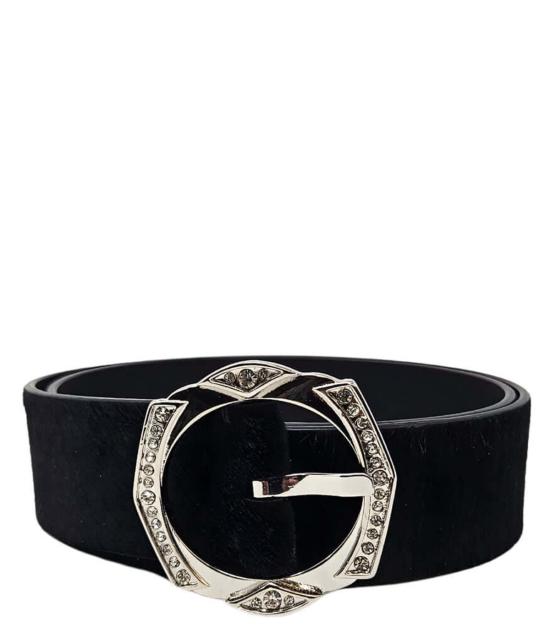  매디슨 메종 레귤러 벨트 숏 송아지털  블랙