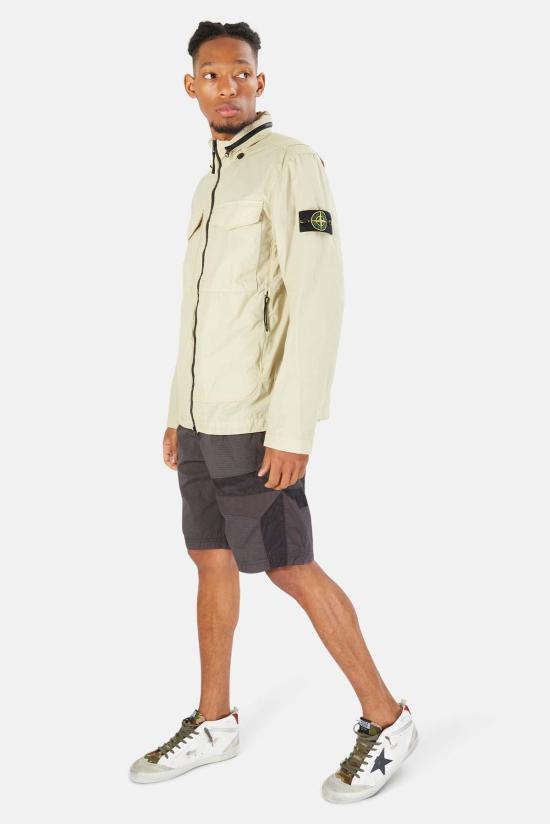  스톤 아일랜드 숏팬츠 나일론 립스톱 스타 인레이 반바지 차콜 - STONE ISLAND