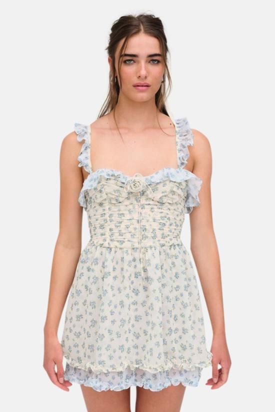  포러브앤레몬스 숏 원피스 포 러브 앤 레몬스 샤또 미니 드레스 블루