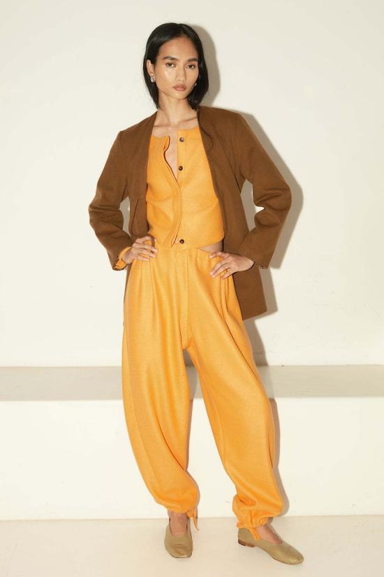  다두라 스트레이트 팬츠 다투라 보일드 울 켄도 팬츠 탠저린