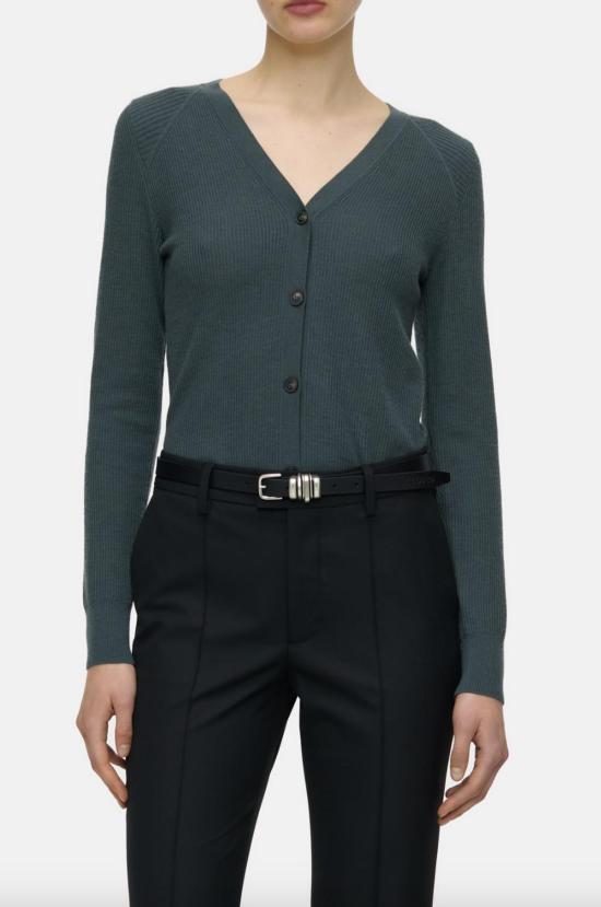  클로즈드 가디건 닫힌 V넥 카디건 스웨터 피니 그린 - CLOSED