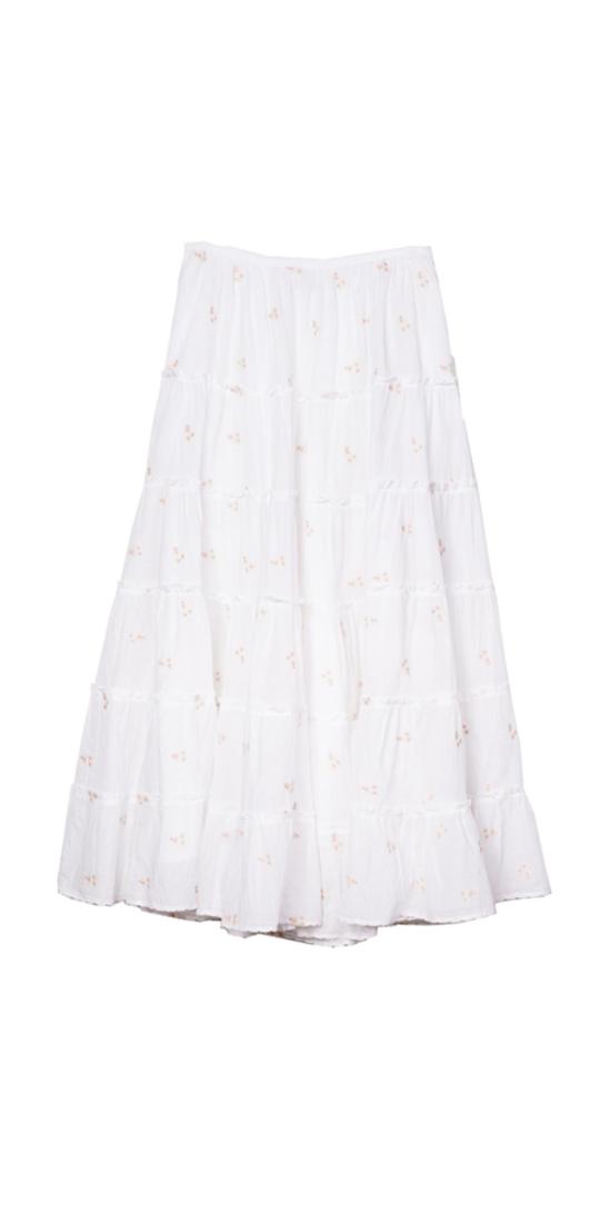  차오 루시아 롱 스커트 Ciao Lucia Coralie 자수 스커트 화이트 - CIAO LUCIA