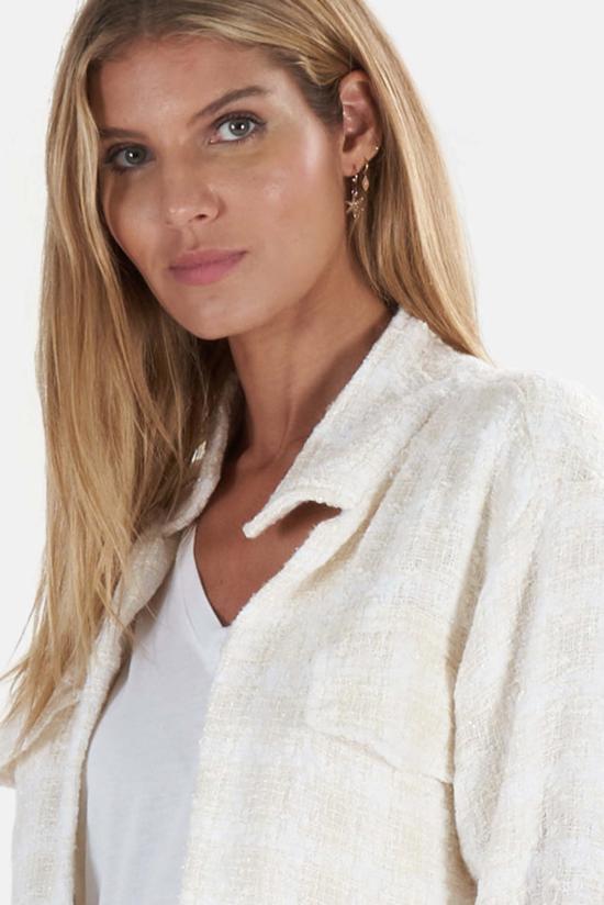  블루&크림 자켓 크롭 트위드 재킷 화이트 - BLUE&CREAM