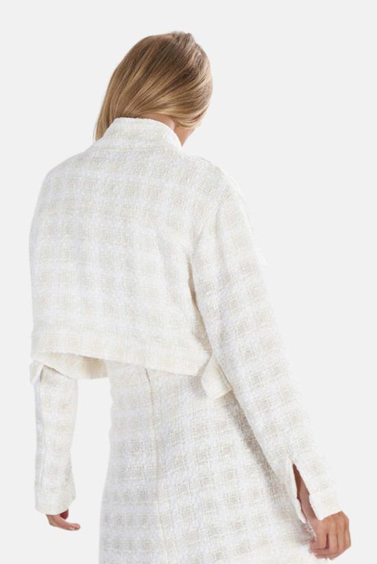  블루&크림 자켓 크롭 트위드 재킷 화이트 - BLUE&CREAM