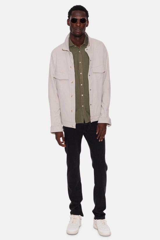  볼리올리 긴팔 셔츠 Boglioli 코튼 프렌치 칼라  올리브 - BOGLIOLI