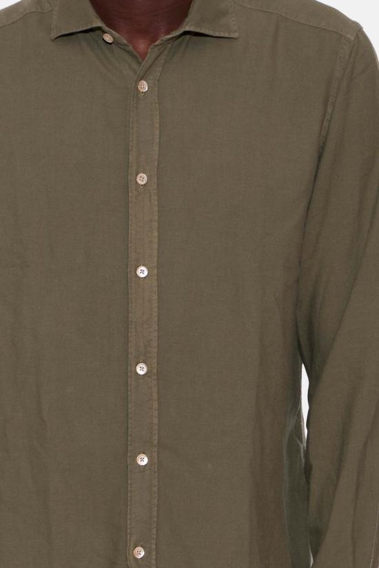  볼리올리 긴팔 셔츠 Boglioli 코튼 프렌치 칼라  올리브 - BOGLIOLI