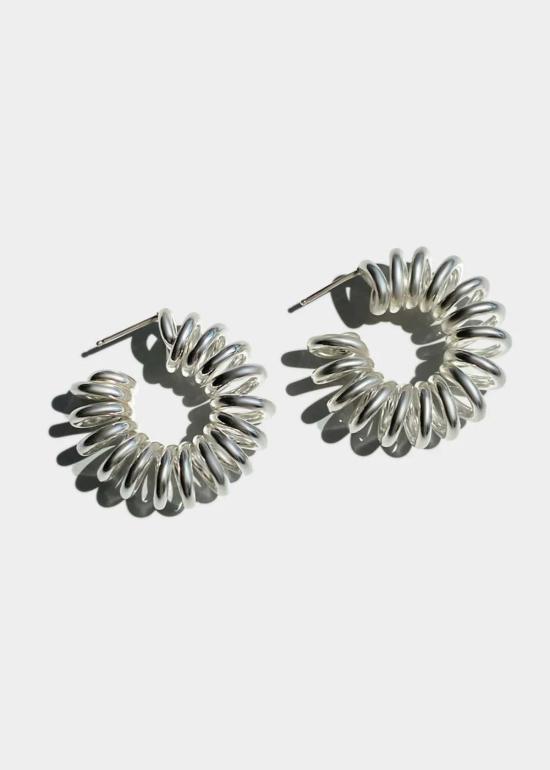  모던 위빙 이어링 핸드 터닝 와이어 스파이럴 - MODERN WEAVING