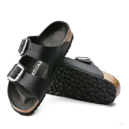  버켄스탁 뮬/슬리퍼 애리조나 빅 버클 하이샤인 샌들 에크루 - BIRKENSTOCK