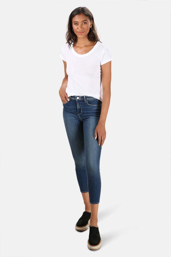  라장스 데님 팬츠 L'agence Margot 하이라이즈 스키니 진 몬테레이 - L'AGENCE