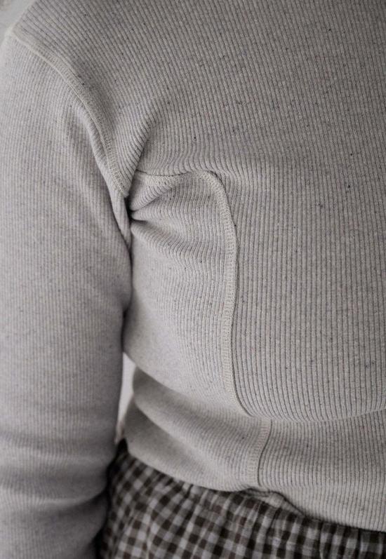  베이스레인지 스웨터 Baserange Hanifa 후디 그레이 멜란지 립 - BASERANGE