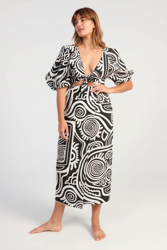  마라 호프만 민소매 티셔츠 Mara Hoffman Navya 탑 블랙 프린트