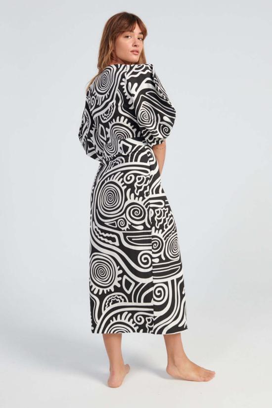  마라 호프만 민소매 티셔츠 Mara Hoffman Navya 탑 블랙 프린트 - MARA HOFFMAN