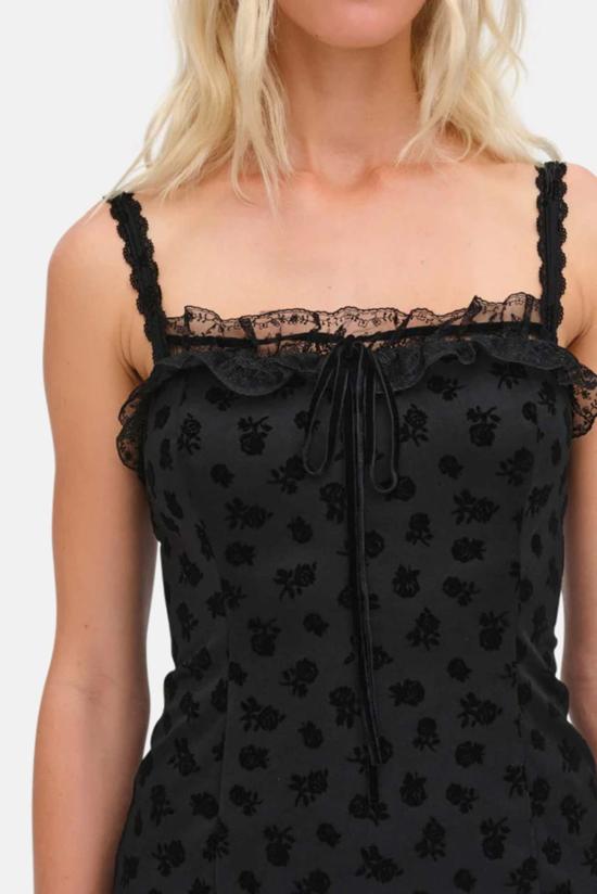  포러브앤레몬스 숏 원피스 For Love & Lemons 클레라 미니 드레스 블랙 - FOR LOVE & LEMONS