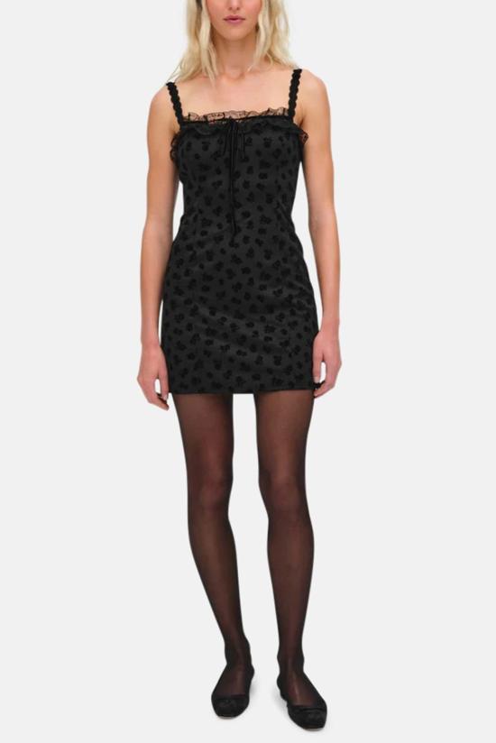  포러브앤레몬스 숏 원피스 For Love & Lemons 클레라 미니 드레스 블랙 - FOR LOVE & LEMONS