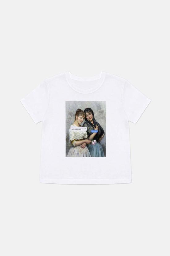  블루&크림 반팔 티셔츠 T52340 WHITE