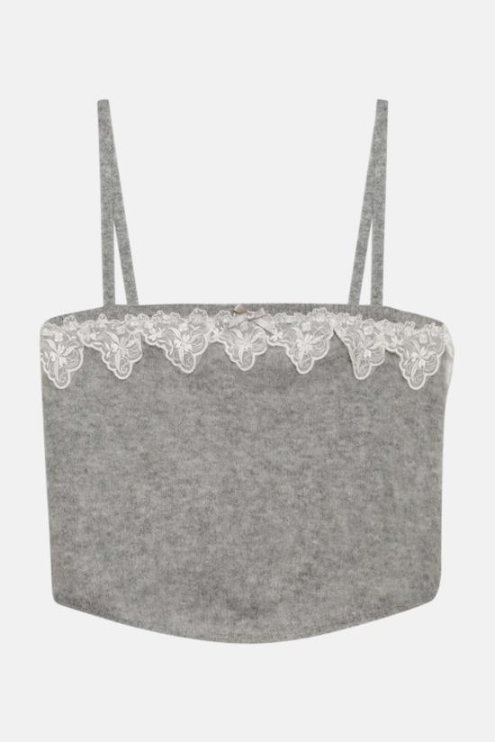  포러브앤레몬스 민소매 티셔츠 포 러브 앤 레몬스 아리나 탱크 그레이 - FOR LOVE & LEMONS