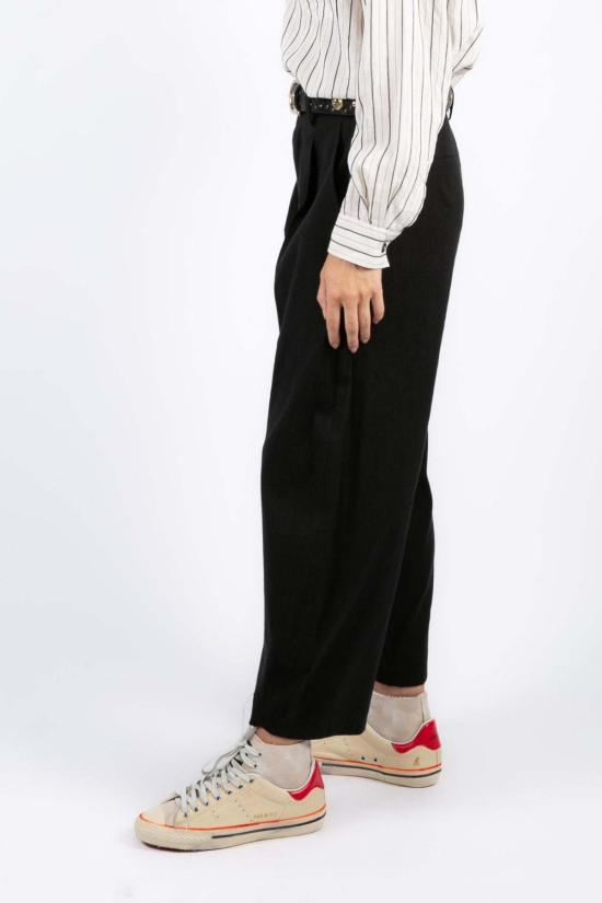  amannna 스트레이트 팬츠 아마나 보임 플리츠 팬츠 블랙 - OTHER BRANDS