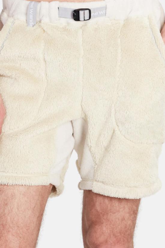  앤드원더 숏팬츠 And Wander 하이 로프트 플리스 반바지 오프 화이트 - AND WANDER