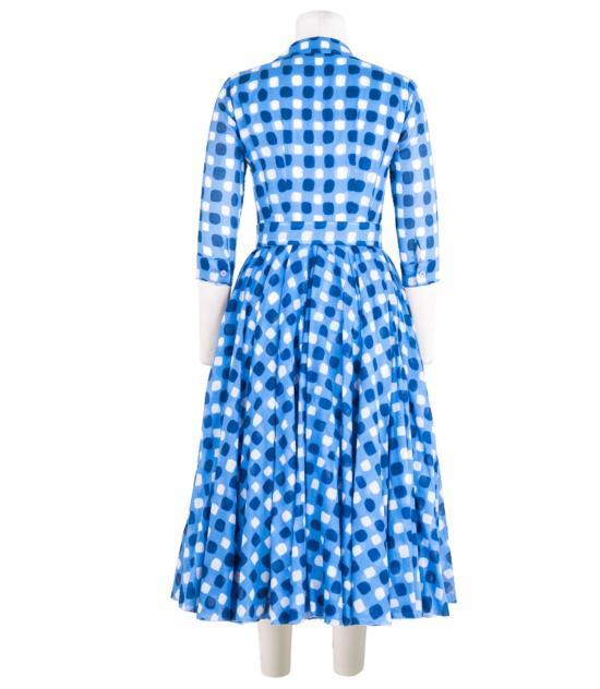  사만다 성 롱 원피스 Samantha Sung Aster 드레스 화이트/스카이 블루 - SAMANTHA SUNG